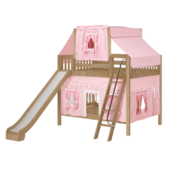 Maxtrix Full Medium Bunk Bed With Angled Ladder, Curtain, Top Tent + Slide 35 Maxtrix Full Medium Bunk Bed With Angled Ladder, Curtain, Top Tent + Slide -Babyletto Store QUACK23 NS