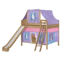 Maxtrix Full Medium Bunk Bed With Angled Ladder, Curtain, Top Tent + Slide 25 Maxtrix Full Medium Bunk Bed With Angled Ladder, Curtain, Top Tent + Slide -Babyletto Store QUACK27 NC