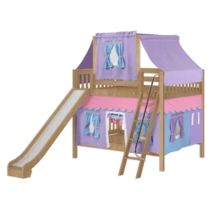 Maxtrix Full Medium Bunk Bed With Angled Ladder, Curtain, Top Tent + Slide 30 Maxtrix Full Medium Bunk Bed With Angled Ladder, Curtain, Top Tent + Slide -Babyletto Store QUACK27 NS