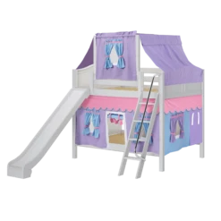 Maxtrix Full Medium Bunk Bed With Angled Ladder, Curtain, Top Tent + Slide 40 Maxtrix Full Medium Bunk Bed With Angled Ladder, Curtain, Top Tent + Slide -Babyletto Store QUACK27 WC