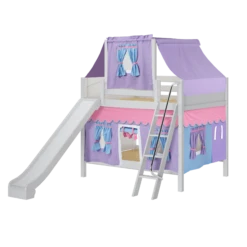 Maxtrix Full Medium Bunk Bed With Angled Ladder, Curtain, Top Tent + Slide 23 Maxtrix Full Medium Bunk Bed With Angled Ladder, Curtain, Top Tent + Slide -Babyletto Store QUACK27 WP