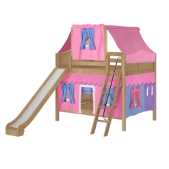 Maxtrix Full Medium Bunk Bed With Angled Ladder, Curtain, Top Tent + Slide 34 Maxtrix Full Medium Bunk Bed With Angled Ladder, Curtain, Top Tent + Slide -Babyletto Store QUACK28 NC