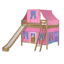 Maxtrix Full Medium Bunk Bed With Angled Ladder, Curtain, Top Tent + Slide 39 Maxtrix Full Medium Bunk Bed With Angled Ladder, Curtain, Top Tent + Slide -Babyletto Store QUACK28 NS