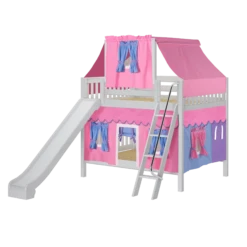 Maxtrix Full Medium Bunk Bed With Angled Ladder, Curtain, Top Tent + Slide 33 Maxtrix Full Medium Bunk Bed With Angled Ladder, Curtain, Top Tent + Slide -Babyletto Store QUACK28 WS