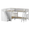 Maxtrix Full High Corner Bunk Bed With Ladder + Stairs - L 1 Maxtrix Full High Corner Bunk Bed With Ladder + Stairs - L -Babyletto Store QUADRUPLE WS