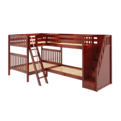 Maxtrix Full High Corner Bunk Bed With Ladder + Stairs - R -Babyletto Store QUANTUM CS 3c7de097 1fc6 451a 9c0a 9c2552a35134