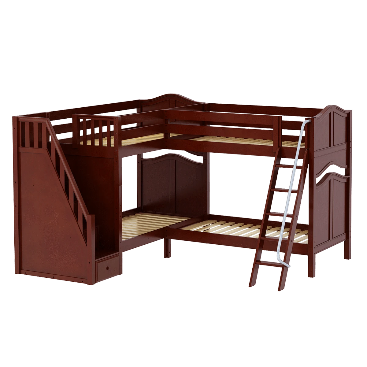 Maxtrix Twin High Corner Bunk Bed With Ladder + Stairs - L 10 Maxtrix Twin High Corner Bunk Bed With Ladder + Stairs - L - Image 8