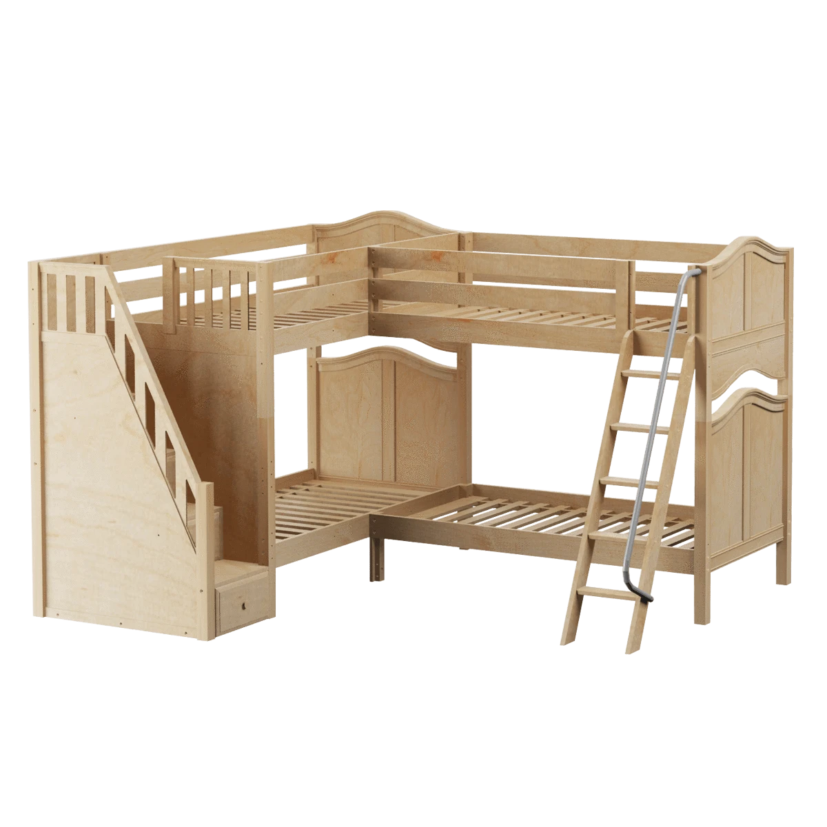 Maxtrix Twin High Corner Bunk Bed With Ladder + Stairs - L 12 Maxtrix Twin High Corner Bunk Bed With Ladder + Stairs - L - Image 10