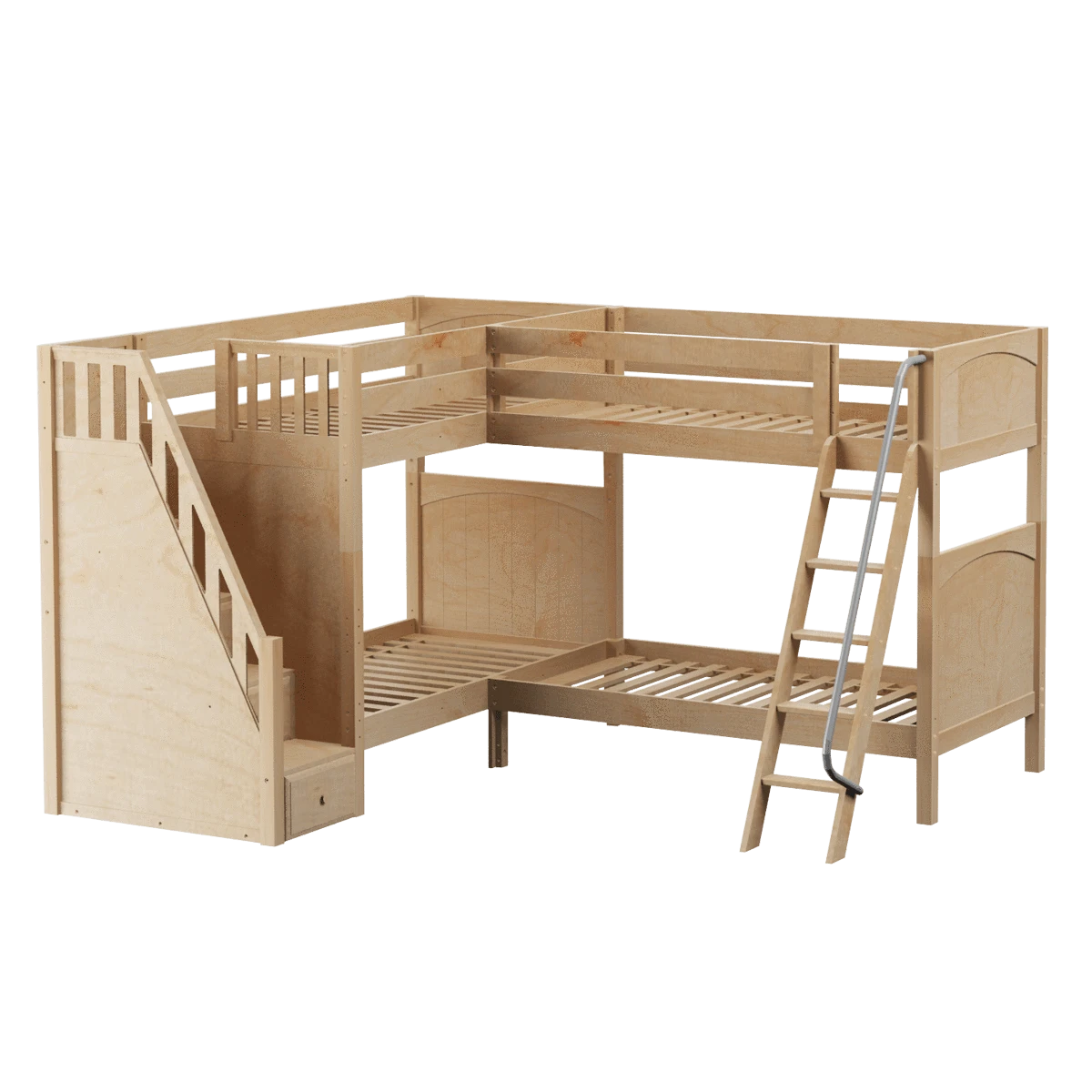 Maxtrix Twin High Corner Bunk Bed With Ladder + Stairs - L 8 Maxtrix Twin High Corner Bunk Bed With Ladder + Stairs - L - Image 6