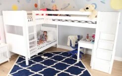 Maxtrix Twin High Corner Loft Bunk Bed With Ladder + Stairs - R -Babyletto Store R7J9YZH 1553019845902