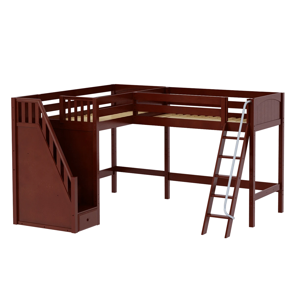 Maxtrix Twin High Corner Loft Bed With Ladder + Stairs - L 9 Maxtrix Twin High Corner Loft Bed With Ladder + Stairs - L - Image 7