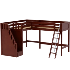 Maxtrix Twin XL High Corner Loft Bed With Ladder + Stairs - L -Babyletto Store ROOFTOP CP d911ec2f 2144 4722 966e 06f0ed661386