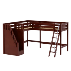 Maxtrix Twin High Corner Loft Bed With Ladder + Stairs - L 14 Maxtrix Twin High Corner Loft Bed With Ladder + Stairs - L -Babyletto Store ROOFTOP CS