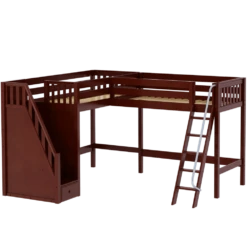 Maxtrix Twin XL High Corner Loft Bed With Ladder + Stairs - L -Babyletto Store ROOFTOP CS fc9d5217 fdfe 4f9e 84f6 d48143be7d2d