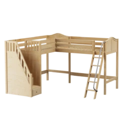 Maxtrix Twin High Corner Loft Bed With Ladder + Stairs - L 16 Maxtrix Twin High Corner Loft Bed With Ladder + Stairs - L -Babyletto Store ROOFTOP NC