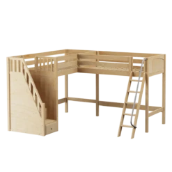 Maxtrix Twin High Corner Loft Bed With Ladder + Stairs - L 15 Maxtrix Twin High Corner Loft Bed With Ladder + Stairs - L -Babyletto Store ROOFTOP NP
