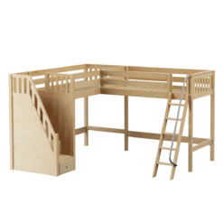 Maxtrix Twin High Corner Loft Bed With Ladder + Stairs - L 13 Maxtrix Twin High Corner Loft Bed With Ladder + Stairs - L -Babyletto Store ROOFTOP NS