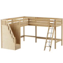 Maxtrix Twin XL High Corner Loft Bed With Ladder + Stairs - L -Babyletto Store ROOFTOP NS b4f53e52 28ad 4a43 840a 875230894585