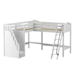 Maxtrix Twin High Corner Loft Bed With Ladder + Stairs - L 19 Maxtrix Twin High Corner Loft Bed With Ladder + Stairs - L -Babyletto Store ROOFTOP WC