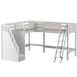 Maxtrix Twin XL High Corner Loft Bed With Ladder + Stairs - L -Babyletto Store ROOFTOP WP cd12bc88 4fe5 4b63 b9c1 cd966935f290