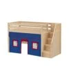 Maxtrix Twin Mid Loft Bed With Stairs + Curtain -Babyletto Store SMACK21 NS