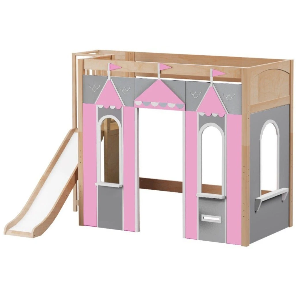 Maxtrix Twin High Loft Bed With Slide Platform + Playhouse Panels 19 Maxtrix Twin High Loft Bed With Slide Platform + Playhouse Panels - Image 17