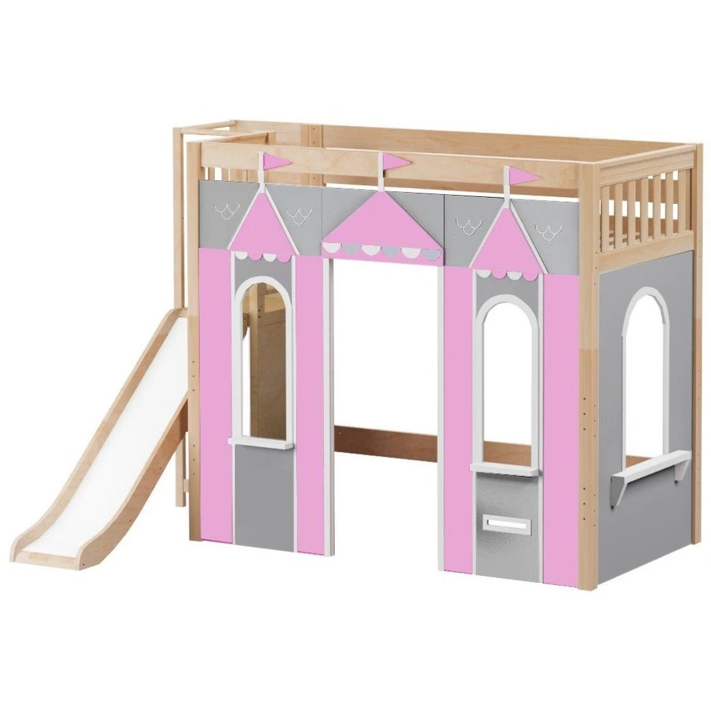 Maxtrix Twin High Loft Bed With Slide Platform + Playhouse Panels 16 Maxtrix Twin High Loft Bed With Slide Platform + Playhouse Panels - Image 14