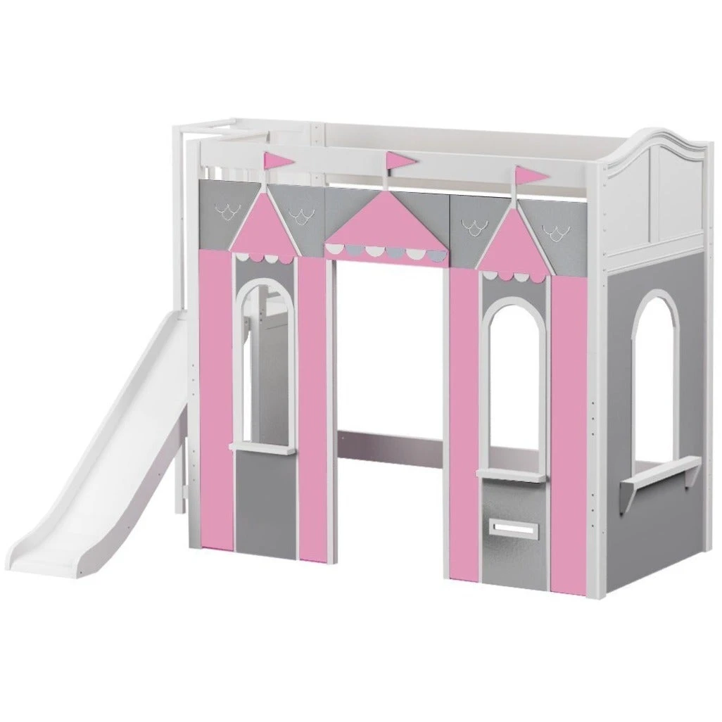 Maxtrix Twin High Loft Bed With Slide Platform + Playhouse Panels 7 Maxtrix Twin High Loft Bed With Slide Platform + Playhouse Panels - Image 5