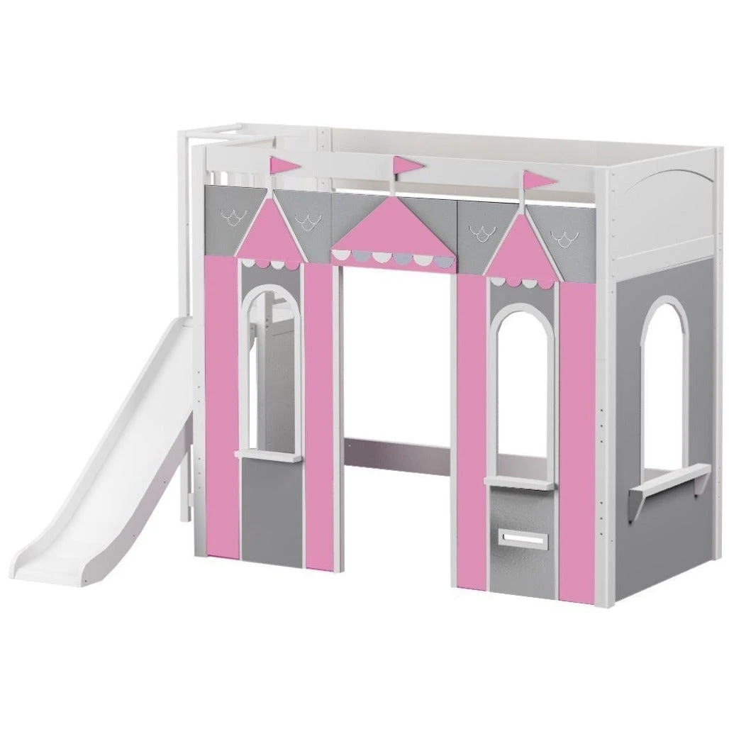 Maxtrix Twin High Loft Bed With Slide Platform + Playhouse Panels 15 Maxtrix Twin High Loft Bed With Slide Platform + Playhouse Panels - Image 13