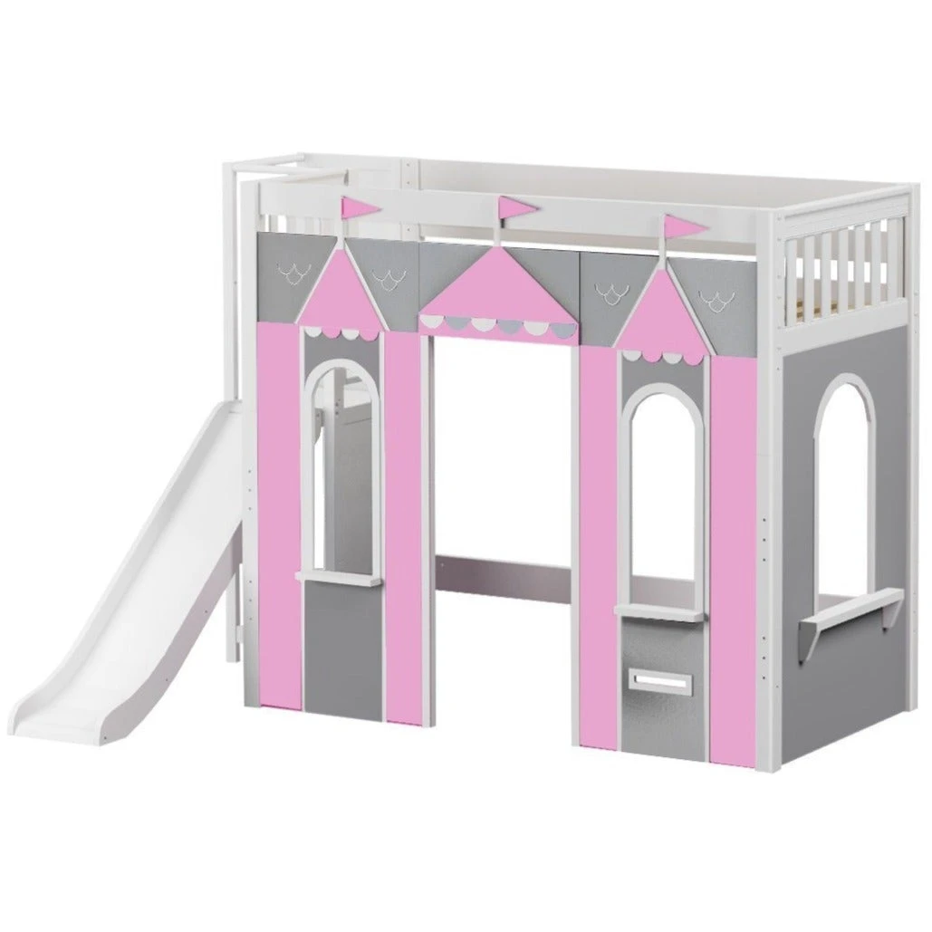 Maxtrix Twin High Loft Bed With Slide Platform + Playhouse Panels 14 Maxtrix Twin High Loft Bed With Slide Platform + Playhouse Panels - Image 12
