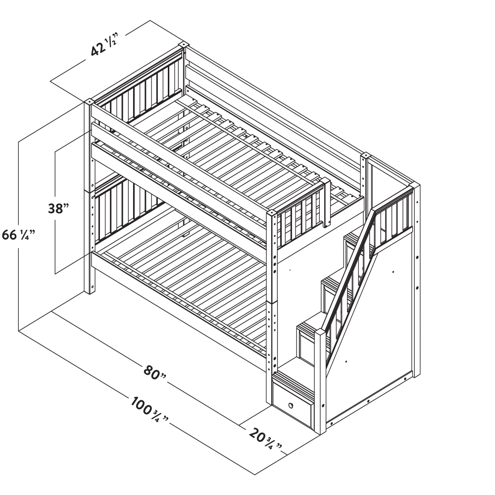 Maxtrix Twin Medium Bunk Bed With Stairs 15 Maxtrix Twin Medium Bunk Bed With Stairs - Image 13