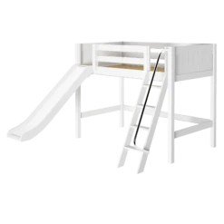 Maxtrix Twin Mid Loft Bed With Slide -Babyletto Store SWEET WP