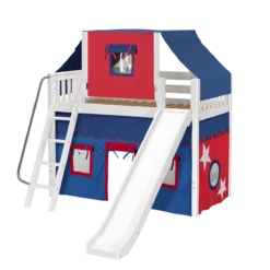 Maxtrix Twin Mid Loft Bed With Angled Ladder, Curtain, Top Tent + Slide 28 Maxtrix Twin Mid Loft Bed With Angled Ladder, Curtain, Top Tent + Slide -Babyletto Store SWEET21 WS e30984c5 d763 4bd7 ac47 2023a648cb56