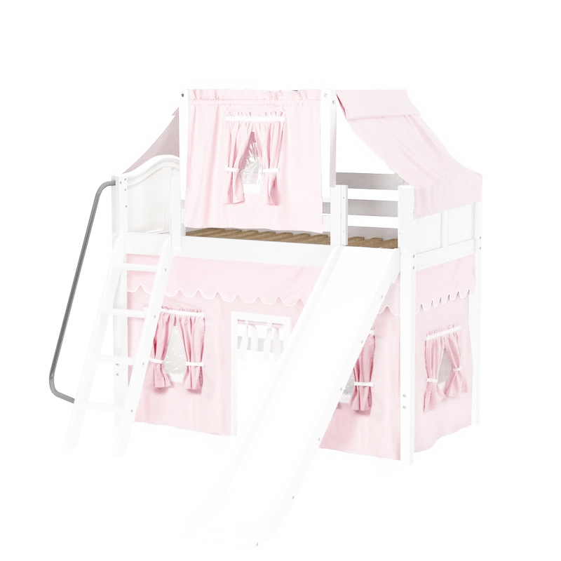 Maxtrix Twin Mid Loft Bed With Angled Ladder, Curtain, Top Tent + Slide 22 Maxtrix Twin Mid Loft Bed With Angled Ladder, Curtain, Top Tent + Slide - Image 20