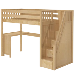 Maxtrix Twin XL High Loft Bed With Stairs + Corner Desk -Babyletto Store Star15 NS LEFT 2