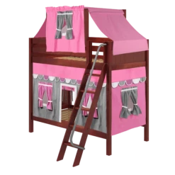 Maxtrix Twin High Bunk Bed With Angled Ladder, Top Tent + Curtain 15 Maxtrix Twin High Bunk Bed With Angled Ladder, Top Tent + Curtain -Babyletto Store TRENTA57 CP LEFT