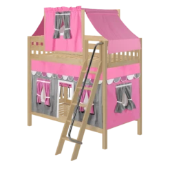 Maxtrix Twin High Bunk Bed With Angled Ladder, Top Tent + Curtain 19 Maxtrix Twin High Bunk Bed With Angled Ladder, Top Tent + Curtain -Babyletto Store TRENTA57 NS LEFT