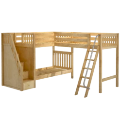 Maxtrix Twin XL High Corner Loft Bunk Bed With Ladder + Stairs - L -Babyletto Store TREY NS