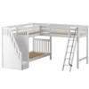 Maxtrix Twin XL High Corner Loft Bunk Bed With Ladder + Stairs - L -Babyletto Store TREY WS