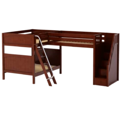 Maxtrix Full High Corner Loft Bunk Bed With Ladder + Stairs - R 18 Maxtrix Full High Corner Loft Bunk Bed With Ladder + Stairs - R -Babyletto Store TRIAD CP ab568bf9 674c 4993 ba48 b47cc200f35d