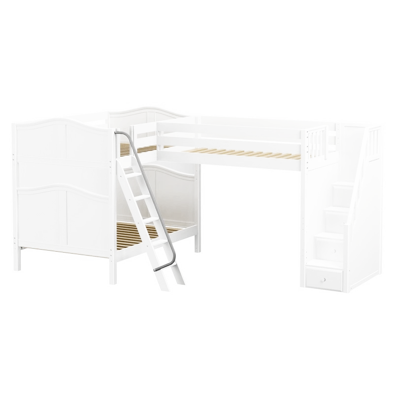 Maxtrix Full High Corner Loft Bunk Bed With Ladder + Stairs - R 11 Maxtrix Full High Corner Loft Bunk Bed With Ladder + Stairs - R - Image 9