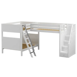 Maxtrix Full High Corner Loft Bunk Bed With Ladder + Stairs - R 12 Maxtrix Full High Corner Loft Bunk Bed With Ladder + Stairs - R -Babyletto Store TRIAD WP f1c5cb4e 82fd 4b57 9a57 7066e831a266