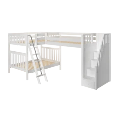 Maxtrix Full High Corner Loft Bunk Bed With Ladder + Stairs - R 15 Maxtrix Full High Corner Loft Bunk Bed With Ladder + Stairs - R -Babyletto Store TRIAD WS b721f7e2 9ebb 4ae6 a538 373a5f4d7da1