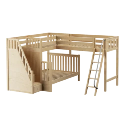 Maxtrix High Twin XL Over Full XL Corner Loft Bunk Bed With Ladder + Stairs -Babyletto Store TRIATHLON NS d130b966 4893 48a1 a541 eebcf85e3aad