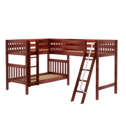 Maxtrix Twin Medium Corner Loft Bunk Bed -Babyletto Store TRIFID CS LEFT