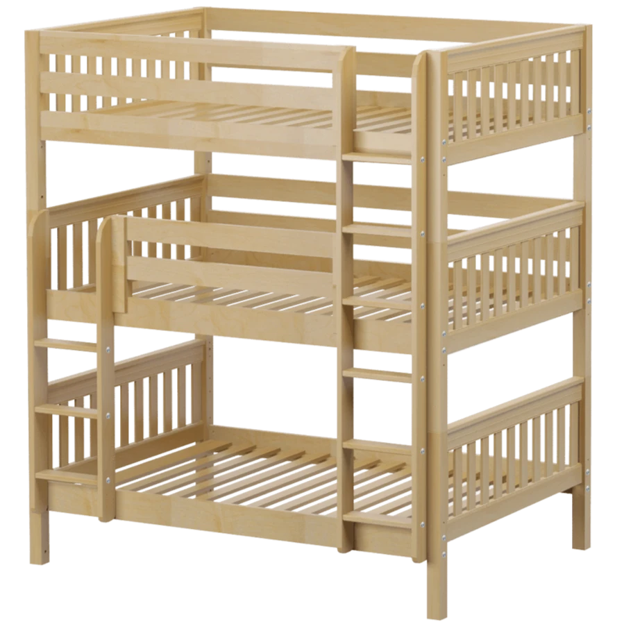 Maxtrix Full Triple Bunk Bed With Straight Ladder 3 Maxtrix Full Triple Bunk Bed With Straight Ladder