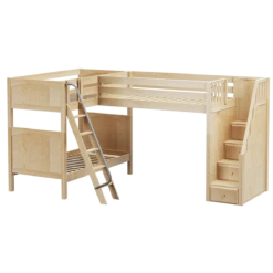 Maxtrix Twin High Corner Loft Bunk Bed With Ladder + Stairs - R -Babyletto Store TROIKA NP cd092817 83a1 41e2 84b1 89969b38c032