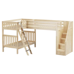 Maxtrix Twin High Corner Loft Bunk Bed With Ladder + Stairs - R -Babyletto Store TROIKA NS 32bc14de 594b 4e08 b284 cdb51ad631ee