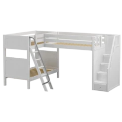 Maxtrix Twin High Corner Loft Bunk Bed With Ladder + Stairs - R -Babyletto Store TROIKA WP 6fe0bcd6 813f 4207 bda2 53b3e7fbf947