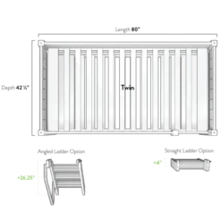 Maxtrix Twin Curved Bunk Bed -Babyletto Store TWIN LOW BUNK FOOTPRINT 1541540779135